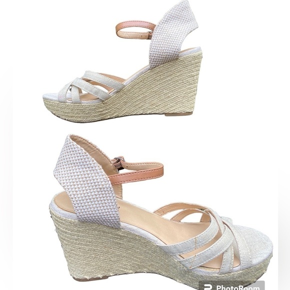 Lucky Brand KALLEY Wedge 4” Heel Espadrille Sandals Natural Beige Size 10 GUC!!! - Picture 9 of 15